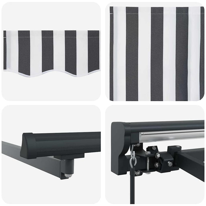 Cortina Retractabilă Manual Antracit și Alb 450 × 300 cm - WALTI WALTI