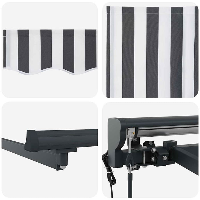 Cortina Retractabilă Antracit și Alb 450 × 300 cm - WALTI WALTI