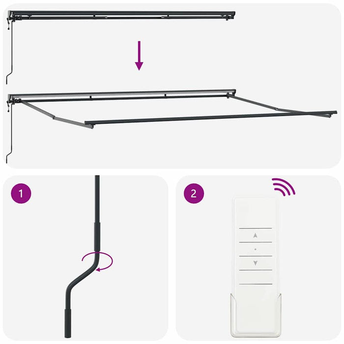 Cortina Retractabilă Antracit și Alb 450 × 300 cm - WALTI WALTI