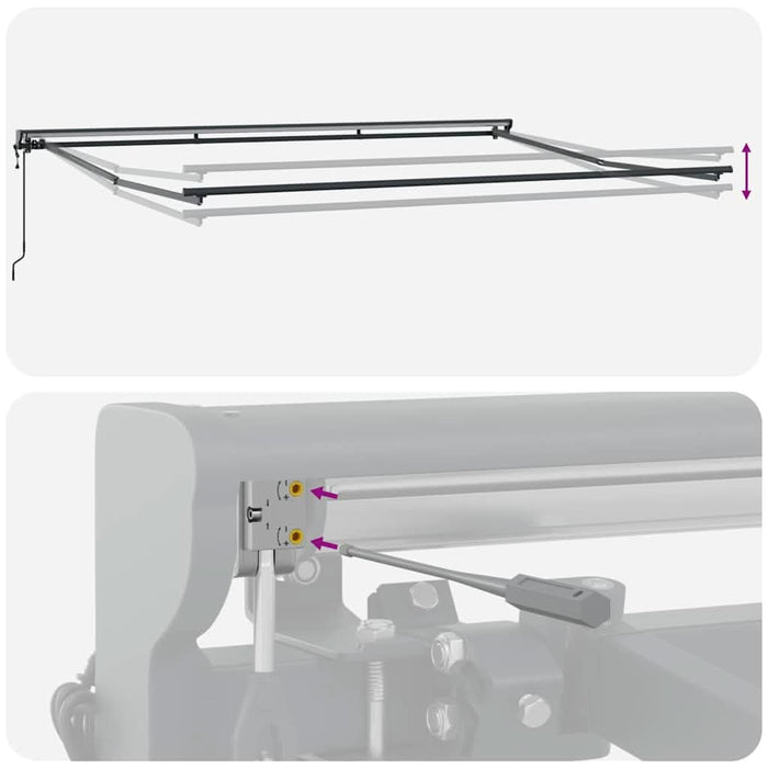 Cortina Retractabilă Antracit și Alb 450 × 300 cm - WALTI WALTI