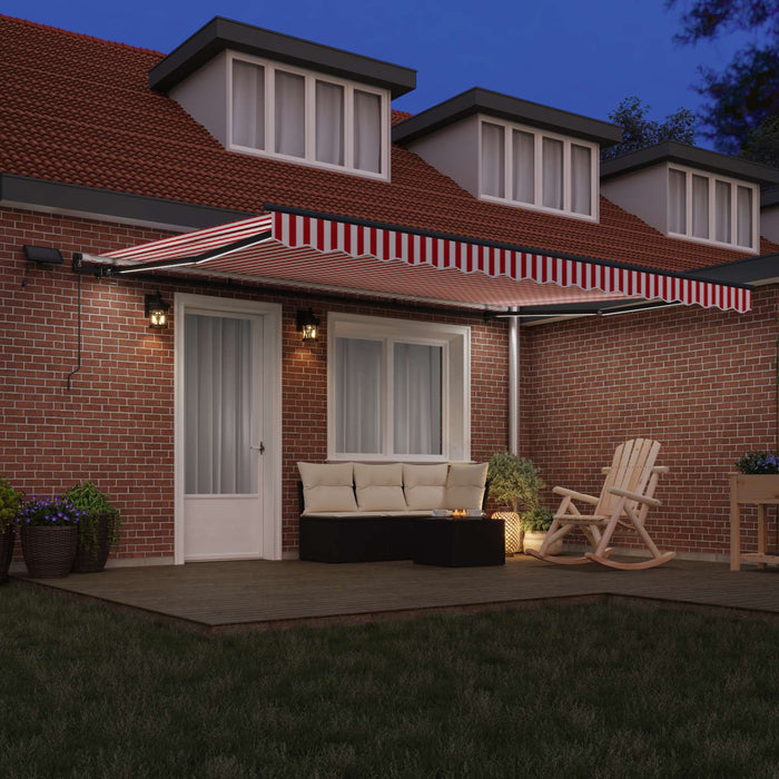 Cortina Retractabilă Manual Roșu și alb 450 ×300 cm țesătură - WALTI WALTI