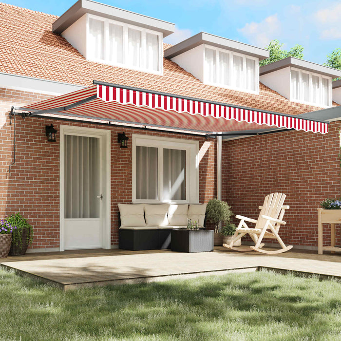 Cortina Retractabilă Roșu și Alb 450 × 300 cm - WALTI WALTI