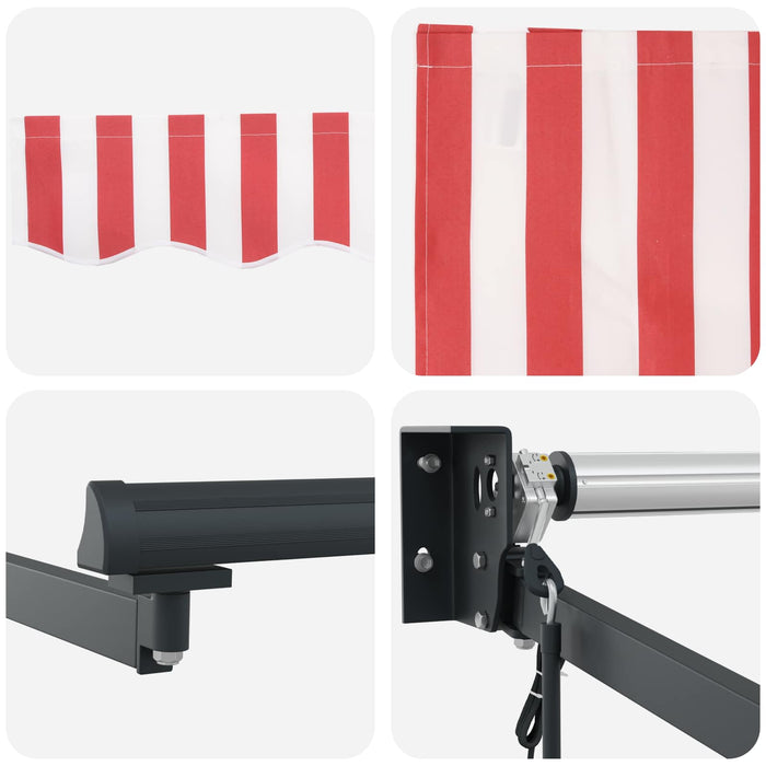 Cortina Retractabilă Roșu și Alb 450 × 300 cm - WALTI WALTI