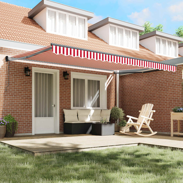 Cortina Retractabilă Roșu și Alb 450 × 300 cm - WALTI WALTI
