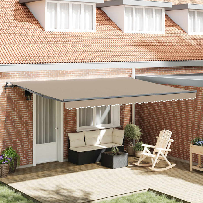 Cortina Retractabilă Bej 450 × 300 cm Țesătură și Aluminiu - WALTI WALTI