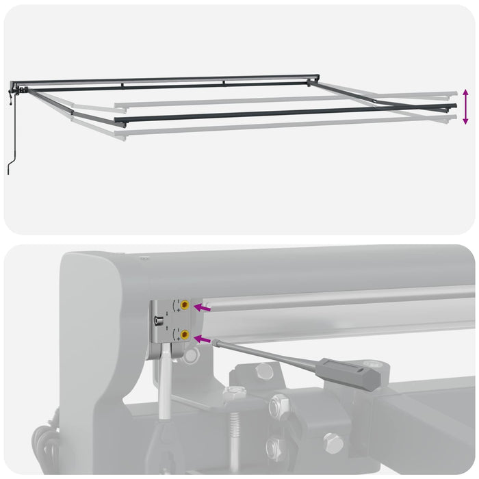 Cadru de copertină Bej 450 × 300 cm Poliester cu Acoperire PU - WALTI WALTI