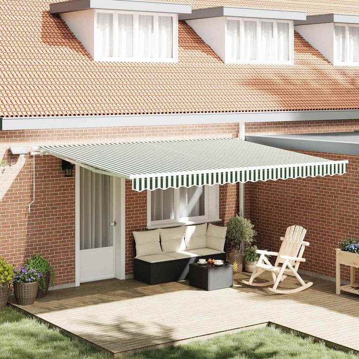 Cortina Retractabilă Manual Verde și alb 450 × 300 cm - WALTI WALTI