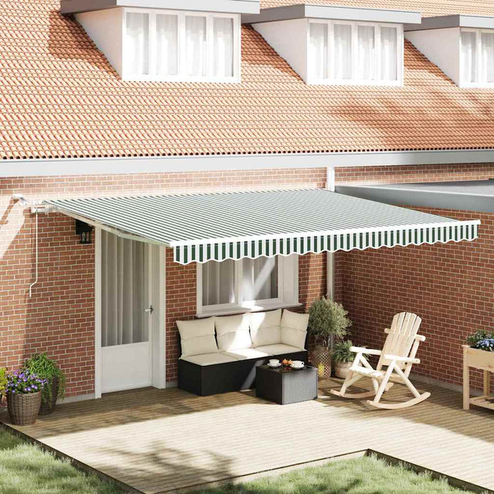 Cortina Retractabilă Verde și alb 450 × 300 cm - WALTI WALTI