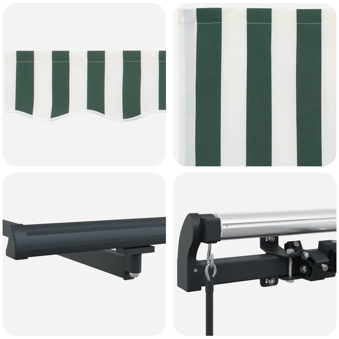 Cortina Retractabilă Manual Verde și alb 450 × 300 cm - WALTI WALTI
