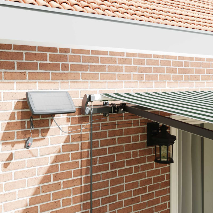 Cortina Retractabilă Manual Verde și alb 450 ×300 cm țesătură - WALTI WALTI