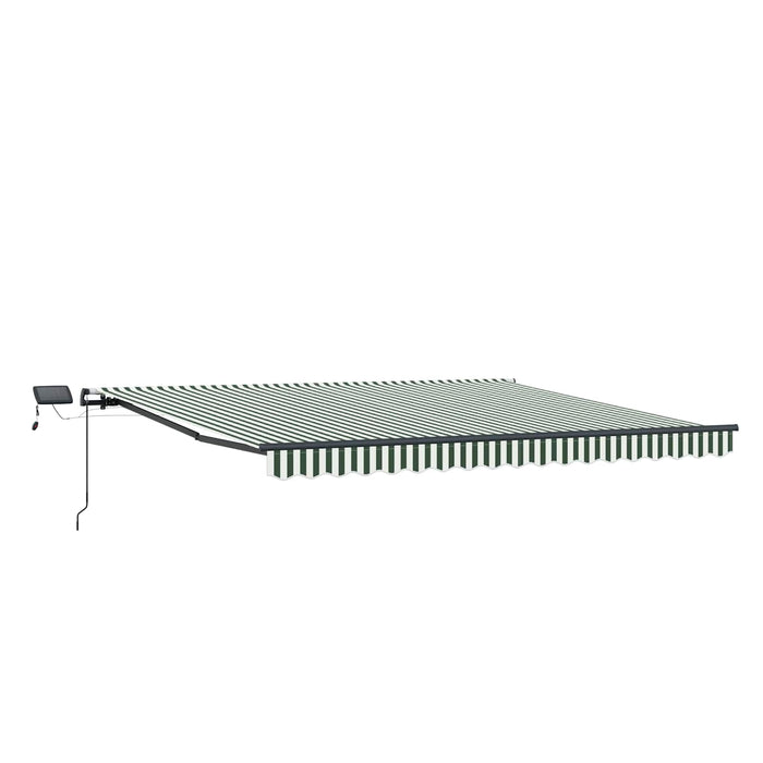 Cortina Retractabilă Manual Verde și alb 450 ×300 cm țesătură - WALTI WALTI