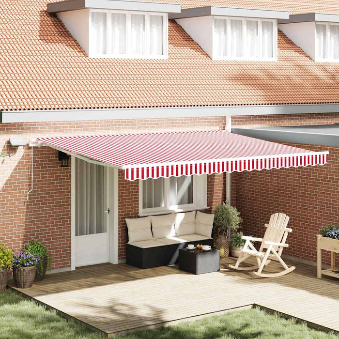 Cortina Retractabilă Manual Roșu și Alb 450 × 350 cm - WALTI WALTI