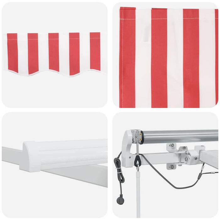 Cortina Retractabilă Roșu și Alb 450 × 350 cm - WALTI WALTI