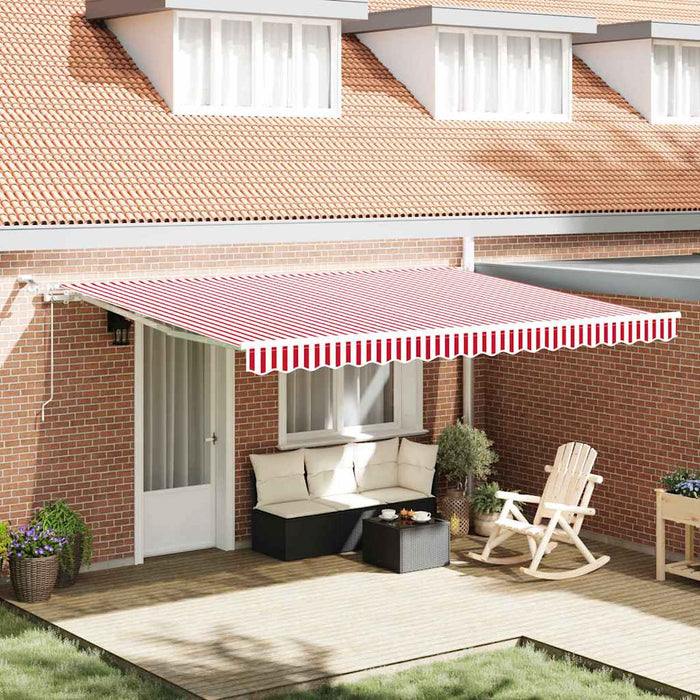 Cortina Retractabilă Roșu și Alb 450 × 350 cm - WALTI WALTI