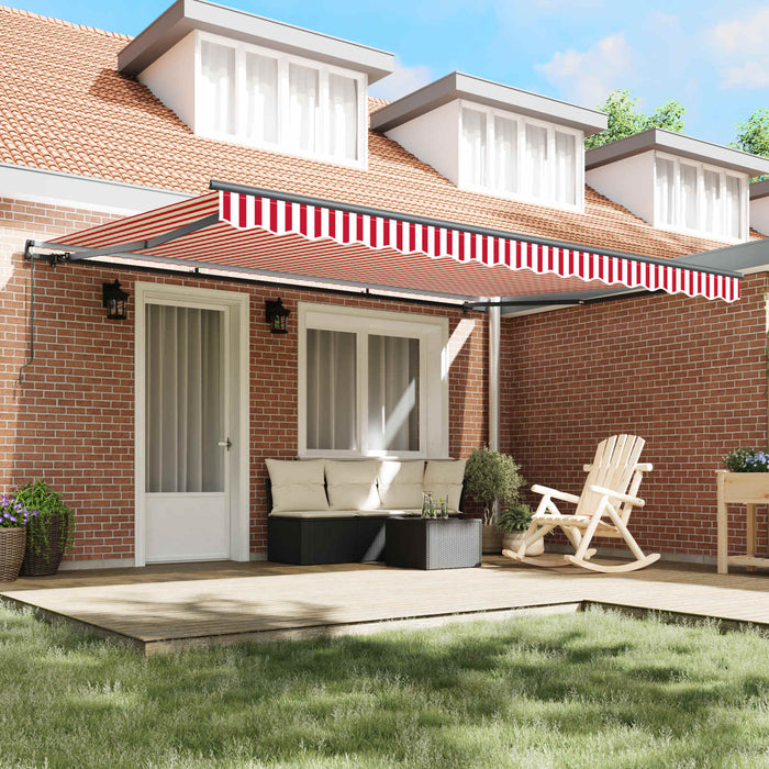 Cortina Retractabilă Roșu și Alb 450 × 350 cm Poliester și oțel - WALTI WALTI