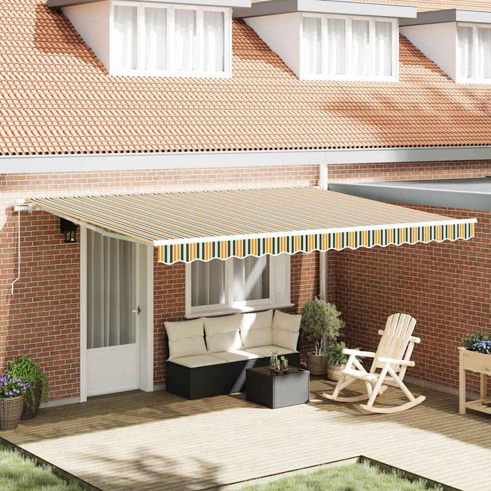 Copertină Manual Verde și galben 450 x 350 x 165 cm Poliester - WALTI WALTI
