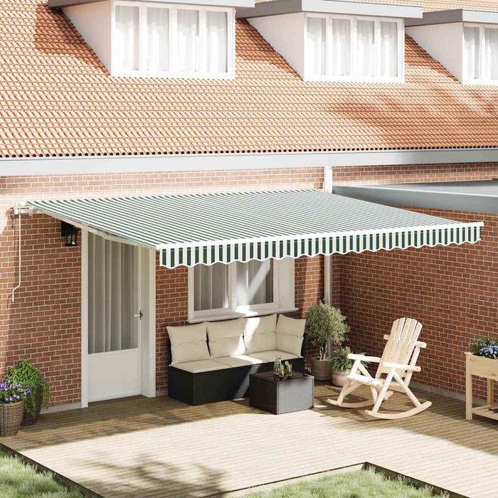 Cort electric retractabil Verde și alb 450 × 350 cm - WALTI WALTI