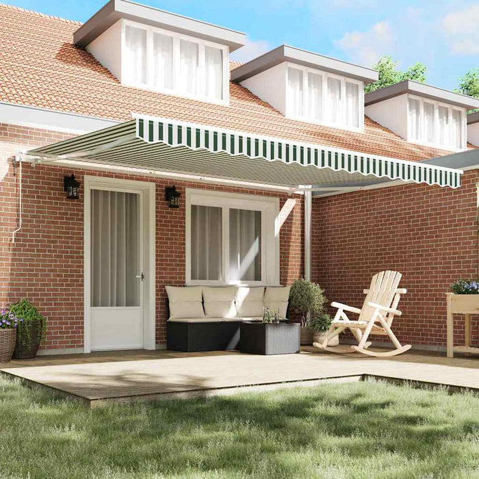 Cort electric retractabil Verde și alb 450 × 350 cm - WALTI WALTI