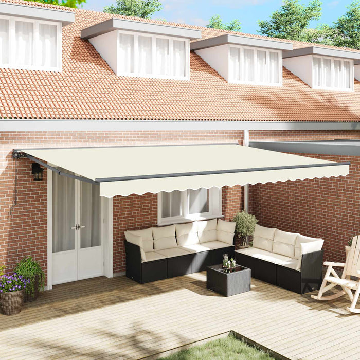 Cortina Retractabilă Crem 500 × 300 cm Aluminiu și țesătură - WALTI WALTI