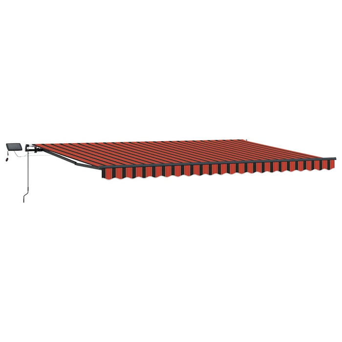 Marchiză retractabilă manuală cu LED, portocalie și maro, 500x300 cm - WALTI WALTI
