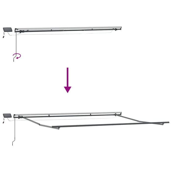 Marchiză retractabilă manuală cu LED, portocalie și maro, 500x300 cm - WALTI WALTI