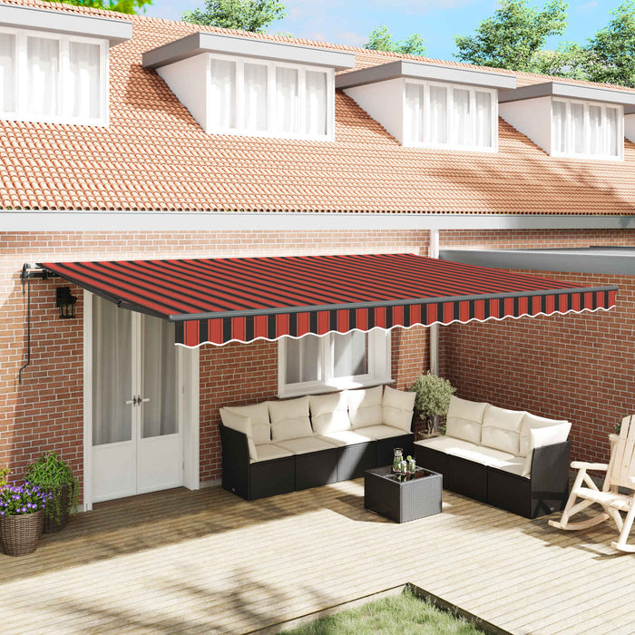Copertină retractabilă portocaliu și maro 500 × 300 cm WALTI
