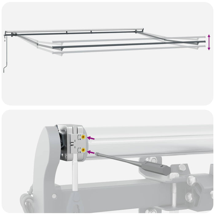 Copertină retractabilă portocaliu și maro 500 × 300 cm WALTI