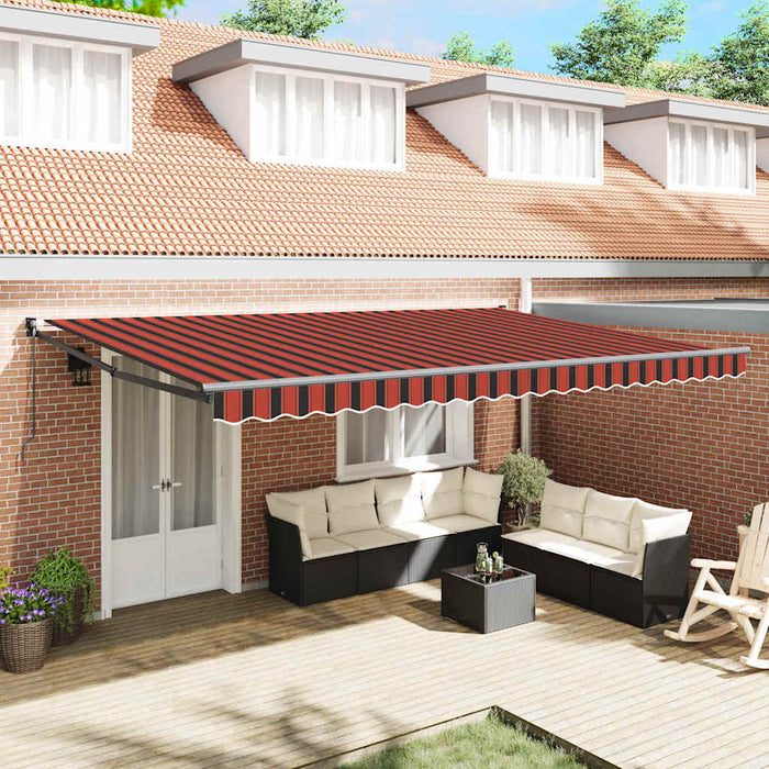 Cort de Soare Retractabil Manual Portocalie și Maro 500 x 300 cm - WALTI WALTI
