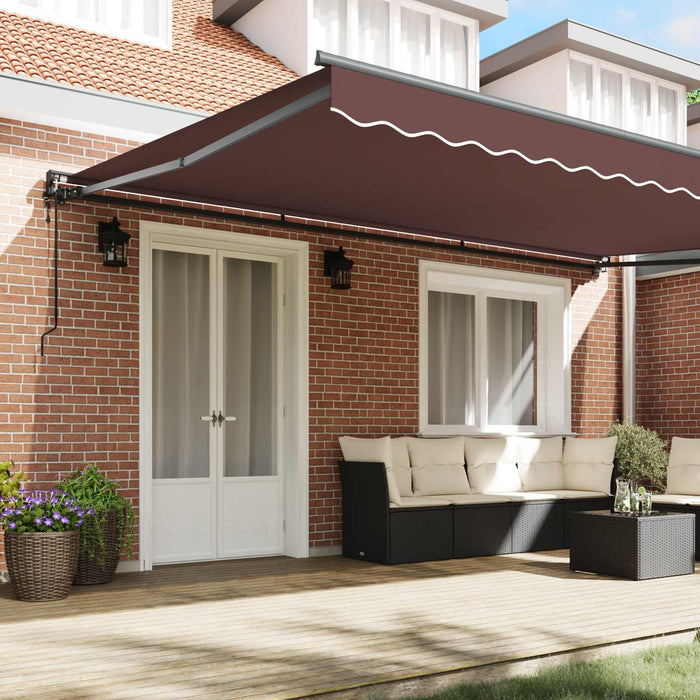 Cadru de copertină Maro 500 × 300 cm Poliester cu Acoperire PU - WALTI WALTI
