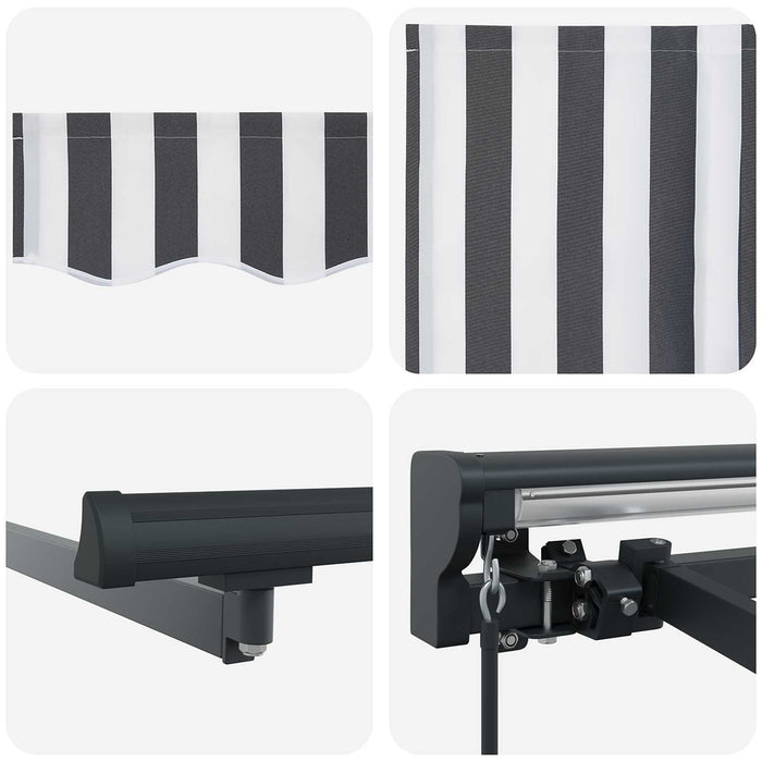 Cortina Retractabilă Manual Antracit și Alb 500 × 300 cm - WALTI WALTI
