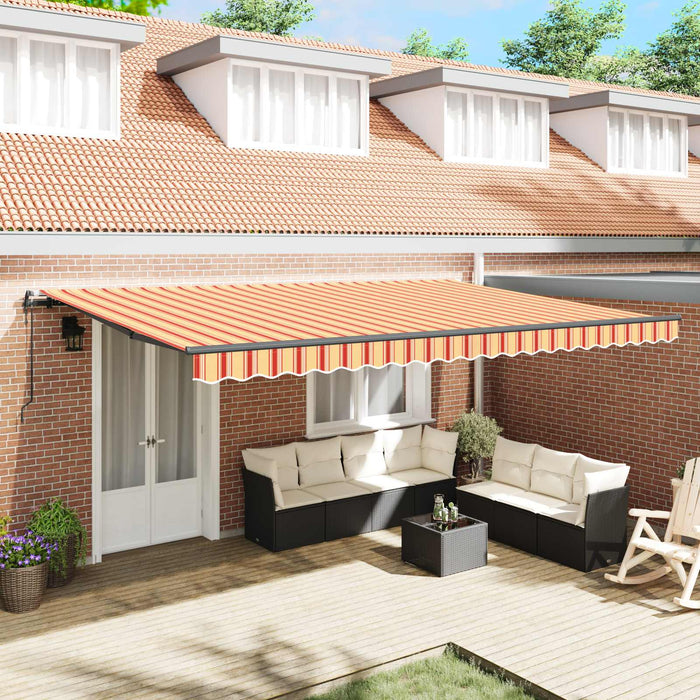 Copertină retractabilă Galben și portocalie 500 × 300 cm WALTI