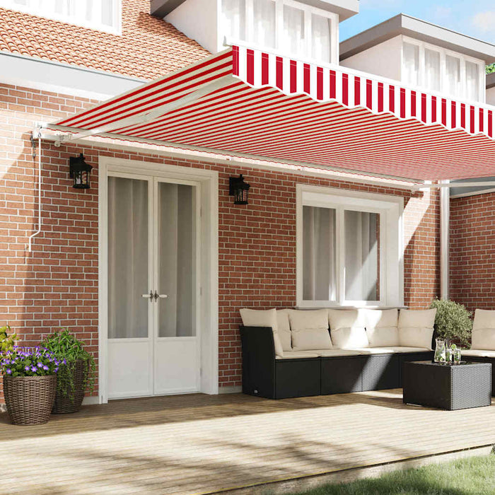 Cort electric retractabil Roșu și Alb 500 × 300 cm - WALTI WALTI