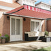 Cortina Retractabilă Roșu și Alb 500 × 300 cm Poliester și oțel - WALTI WALTI