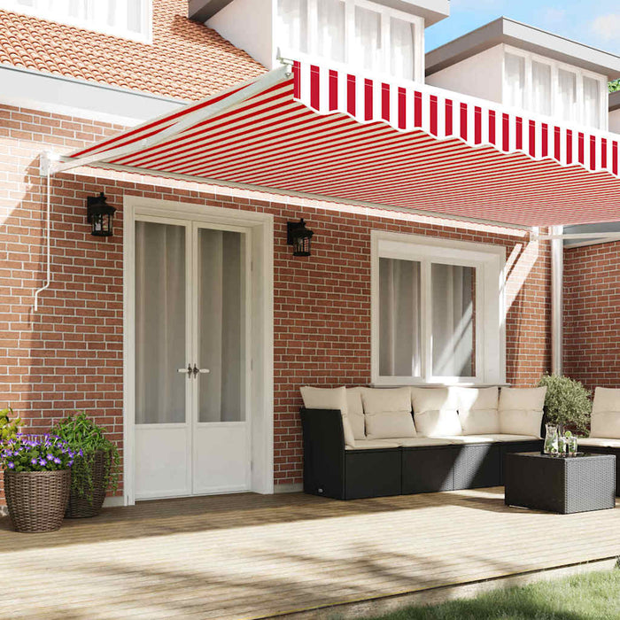 Copertină Roșu și Alb 500 x 300 x 165 cm Poliester și metal - WALTI WALTI