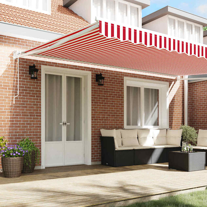 Copertină Roșu și Alb 500 x 300 x 165 cm Poliester și metal - WALTI WALTI