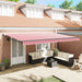 Copertină Manual Roșu și Alb 500 × 300 cm Poliester și metal - WALTI WALTI
