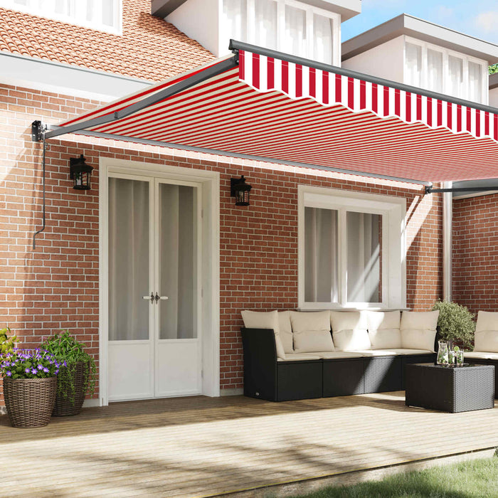 Copertină Roșu și Alb 500 x 300 x 165 cm Poliester și metal - WALTI WALTI