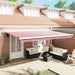 Cortina Retractabilă Roșu și Alb 500 × 300 cm Stofă și Metal - WALTI WALTI