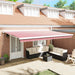 Copertină Roșu și Alb 500 × 300 cm Poliester și Aluminiu - WALTI WALTI