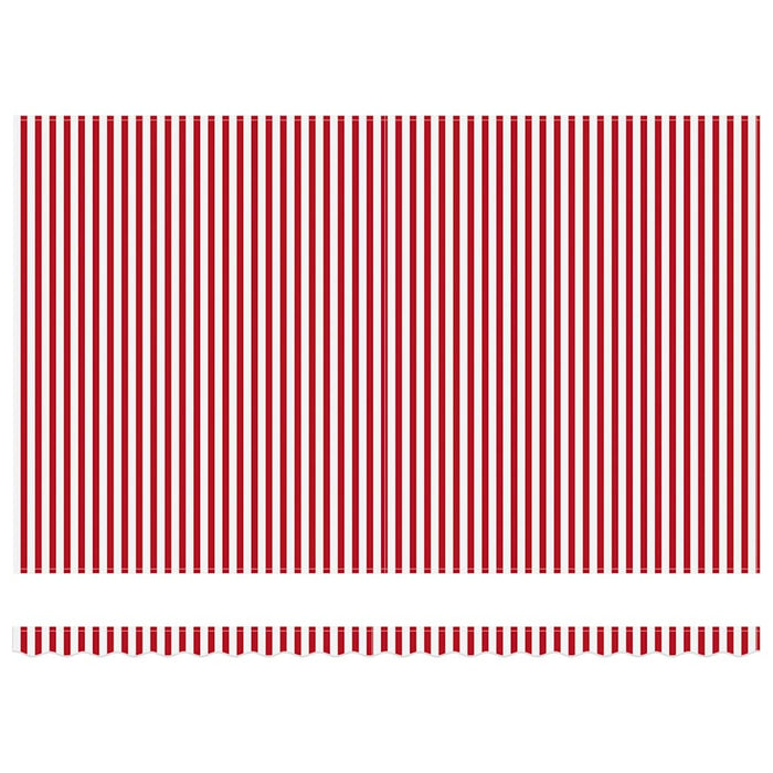 Copertină Roșu și Alb 500 × 300 cm Poliester și Aluminiu - WALTI WALTI
