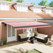 Cortina Retractabilă Roșu și Alb 500 × 300 cm Stofă și Metal - WALTI WALTI