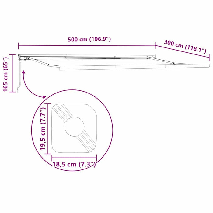 Pergola retractabilă manuală de la , cu dungi multicolore, 500x300 cm - WALTI WALTI