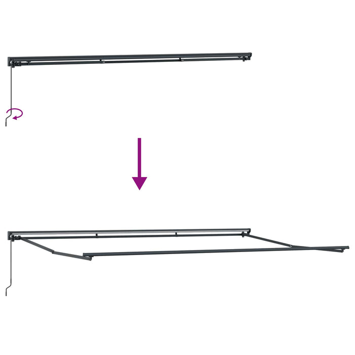 Cadru de copertină Bej 500 × 300 cm Poliester cu Acoperire PU - WALTI WALTI
