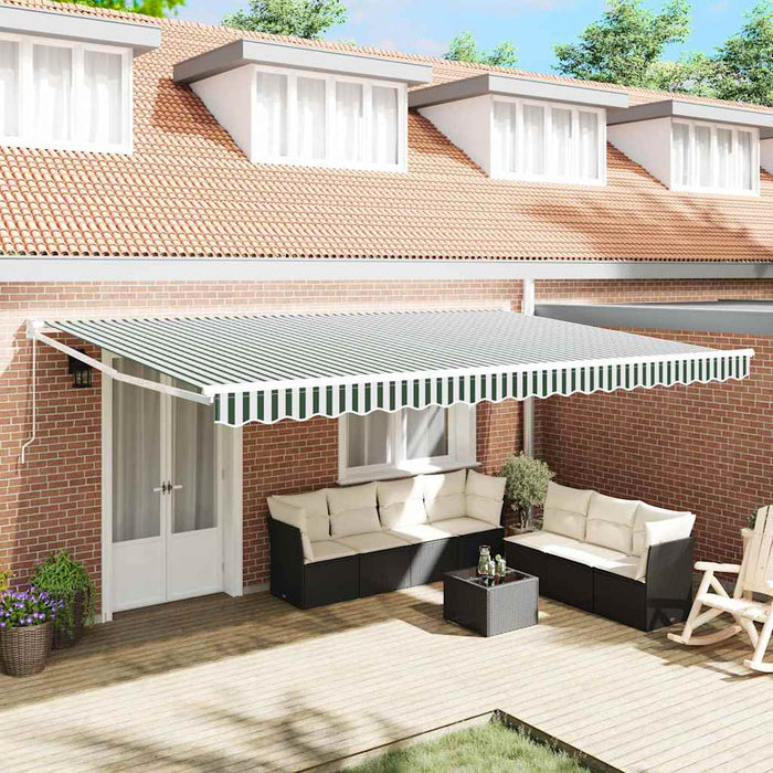 Cortina Retractabilă Manual Verde și alb 500 × 300 cm - WALTI WALTI