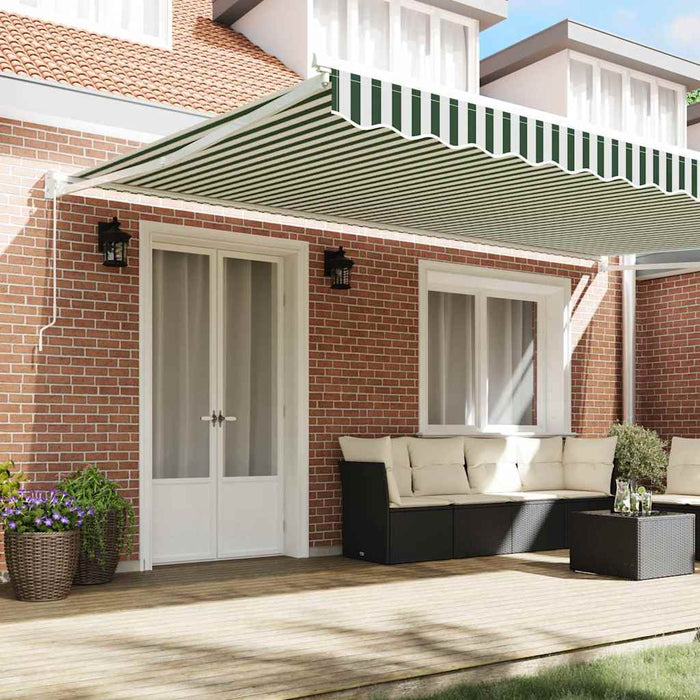 Cortina Retractabilă Manual Verde și alb 500 × 300 cm - WALTI WALTI