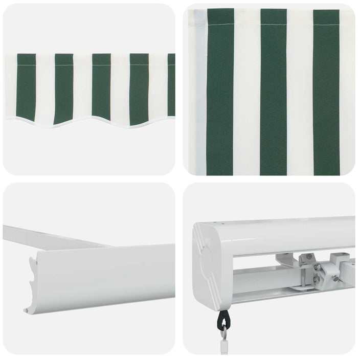 Cortina Retractabilă Verde și alb 500 × 300 cm Stofă și Metal - WALTI WALTI