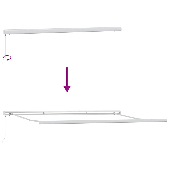 Cortina Retractabilă Verde și alb 500 × 300 cm Stofă și Metal - WALTI WALTI