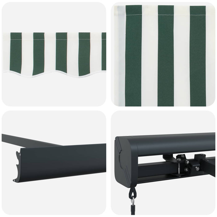 Cortina Retractabilă Verde și alb 500 × 300 cm Stofă și Metal - WALTI WALTI