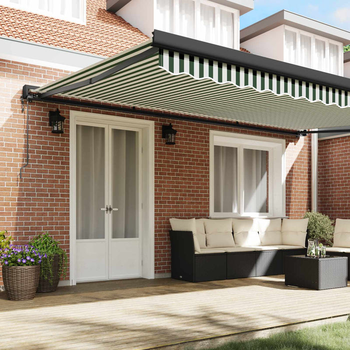 Copertină Verde și alb 500 x 300 x 165 cm Poliester și Aluminiu - WALTI WALTI