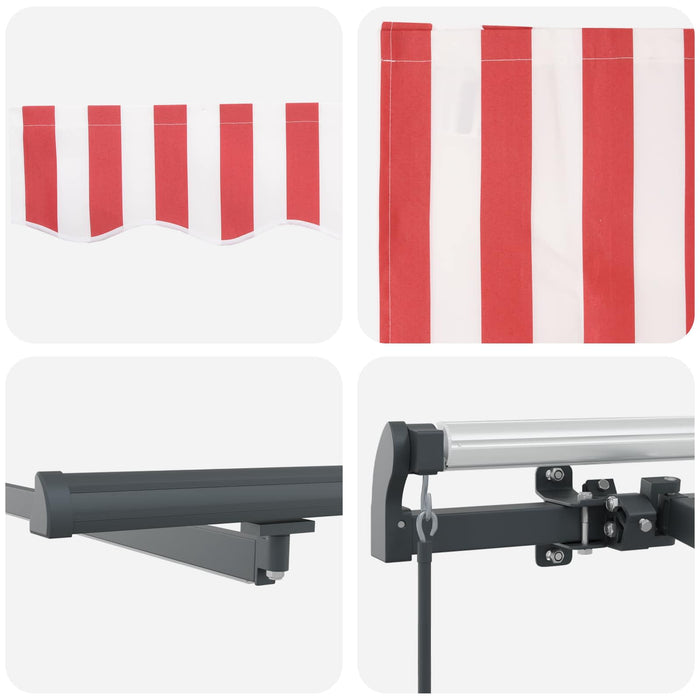 Cortina Retractabilă Manual Roșu și alb 500 ×350 cm țesătură - WALTI WALTI